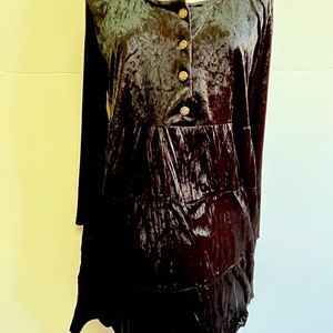 Black Velvet Cocktail Dress with Empire Waist